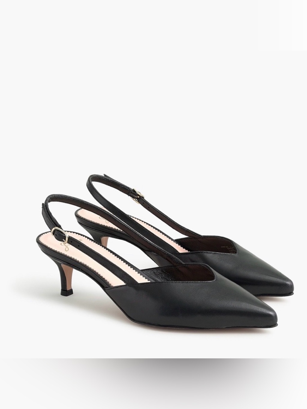 Jcrew Slingback Sophia Heel, Size 8.5, Nwb, Leather V Cut